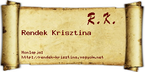 Rendek Krisztina névjegykártya