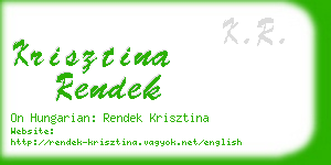 krisztina rendek business card